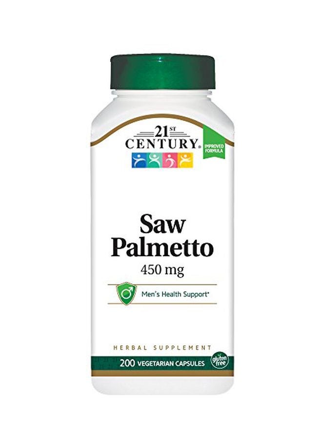 Pack Of 3 Saw Palmetto Herbal Supplement 450mg - 200 Vegetarian Capsules