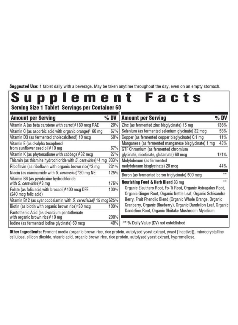 Multivitamin For Men, immune support,bone health,muscle health, energy metabolism, dietary supplement / 60 tablets / 60 servings.