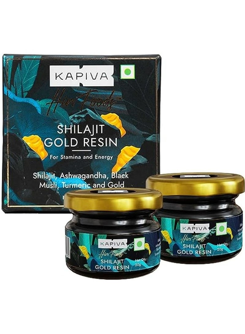 Shilajit Gold Resin 20g, Contains 24 Carat Gold, Pack Of 2