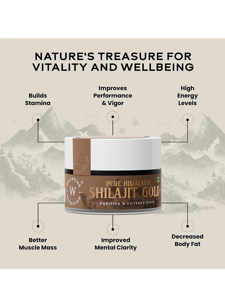 Shilajit Himalayan Gold Pure Resin With Ashwagandha Safed Moseli And Swarna Bhasma 24K Gold Leaf 20 Grams