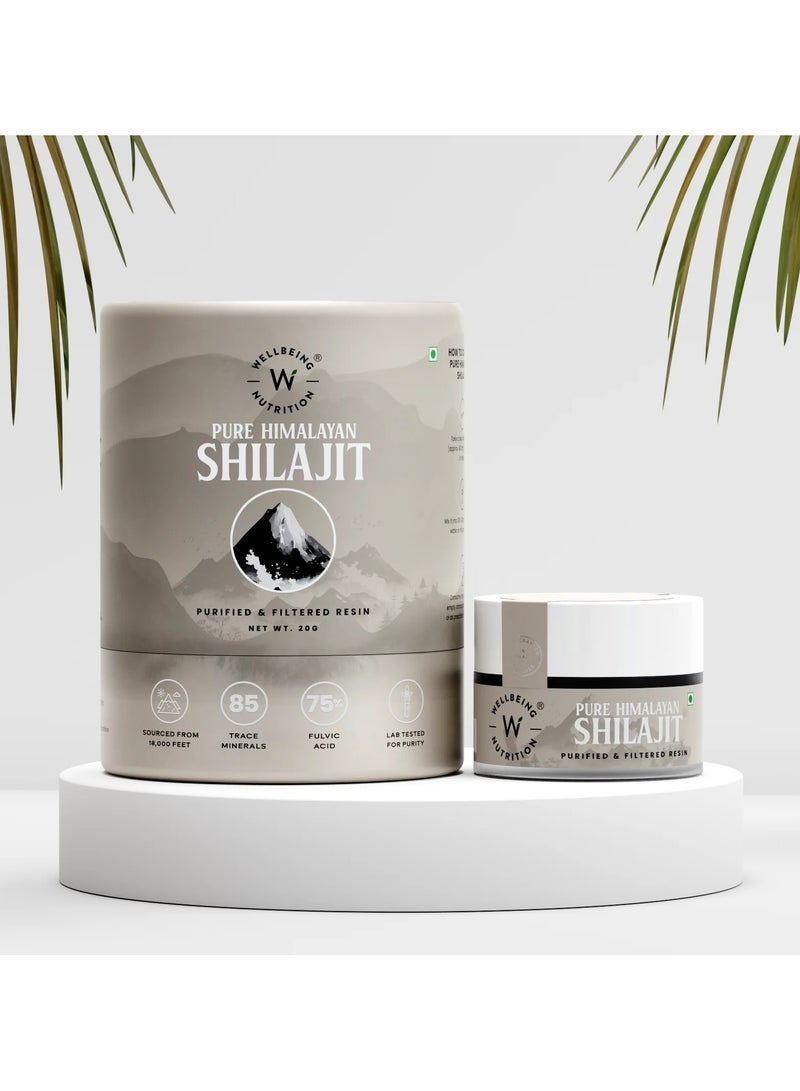 Pure And Natural Himalayan Shilajit Original Resin 20G With 75% Fulvic Acid And 85 Trace Minerals