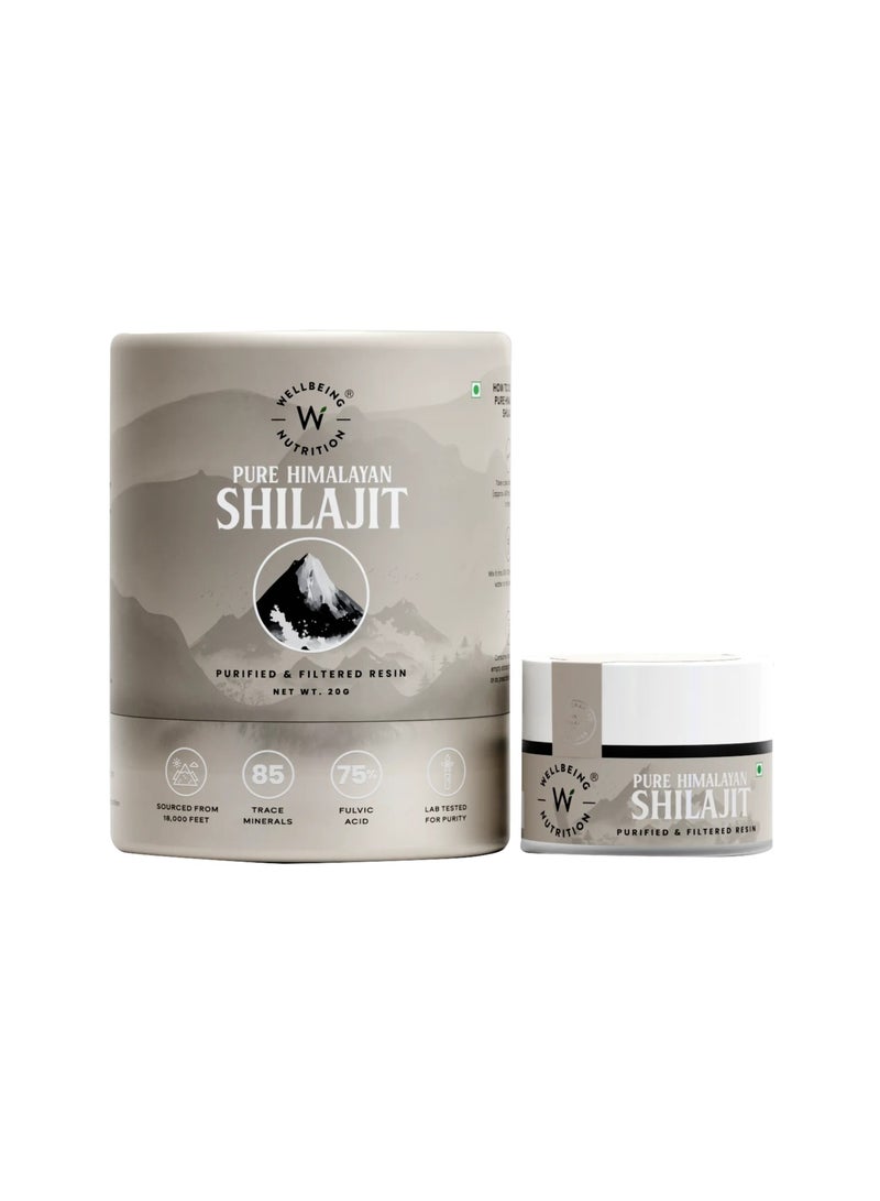 Pure And Natural Himalayan Shilajit Original Resin 20G With 75% Fulvic Acid And 85 Trace Minerals