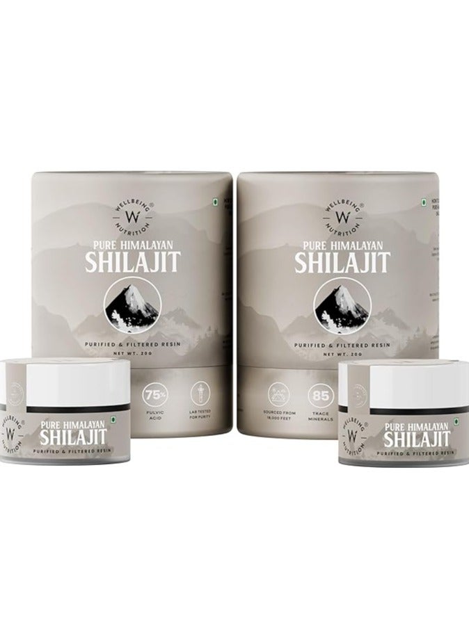 Pure Natural Himalayan Shilajit Original Resin 20G With 75% Fulvic Acid, 85 Trace Minerals Pack Of 2