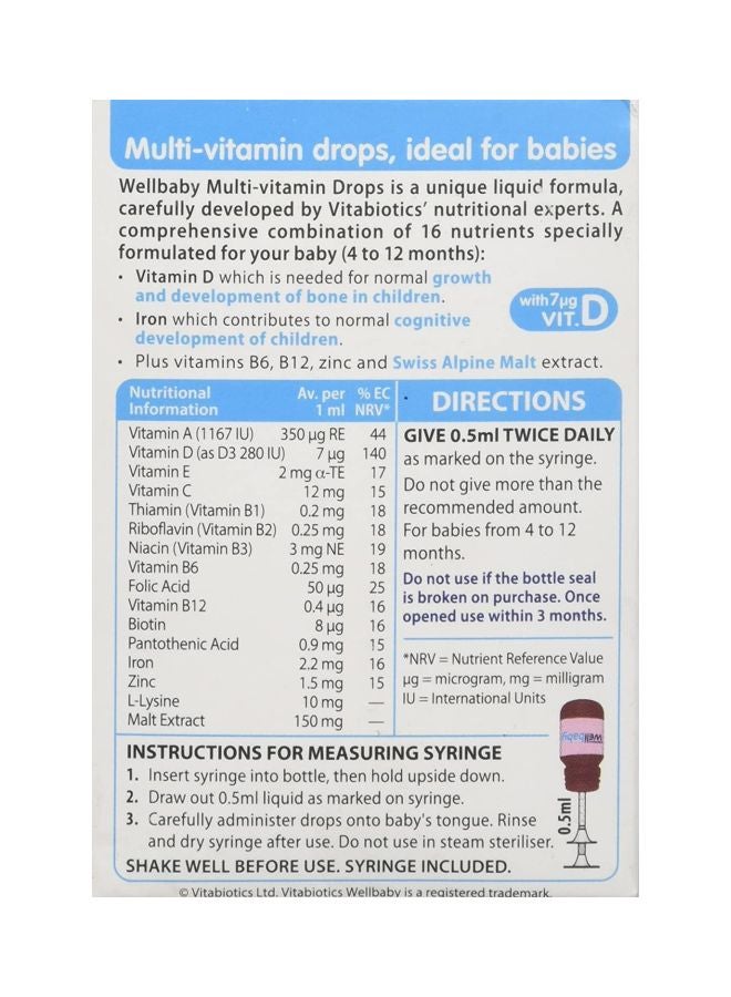 Wellbaby Multi-Vitamin Drops 30 ml