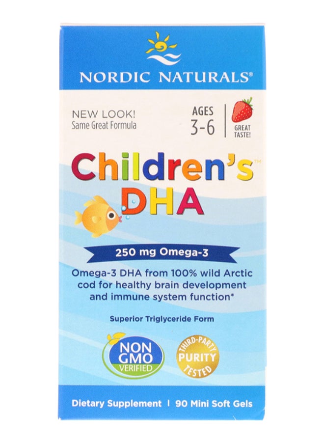 Strawberry Flavor Children's DHA - 90 Mini Soft Gels