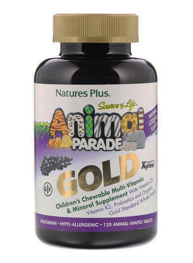 Natural Grape Flavour Animal Parade Gold Multi-Vitamin - 120 Animal-Shaped Tablets