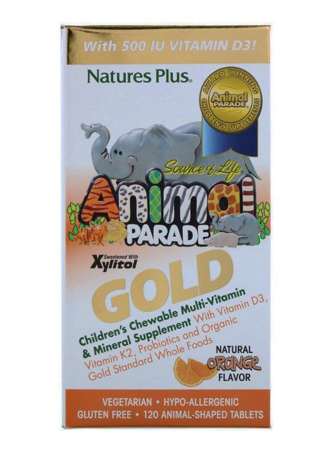 Natural Orange Flavour Animal Parade Gold Multi-Vitamin - 120 Animal-Shaped Tablets