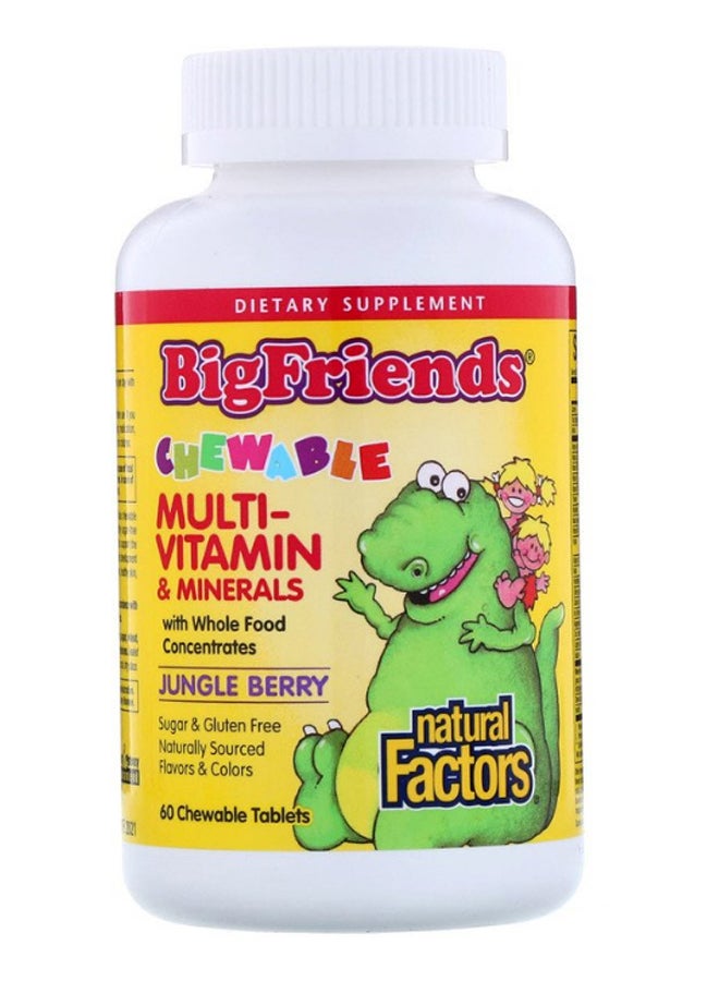 Natural Factors, Big Friends, Chewable Multi-Vitamin & Minerals, Jungle Berry, 60 Chewable Tablets