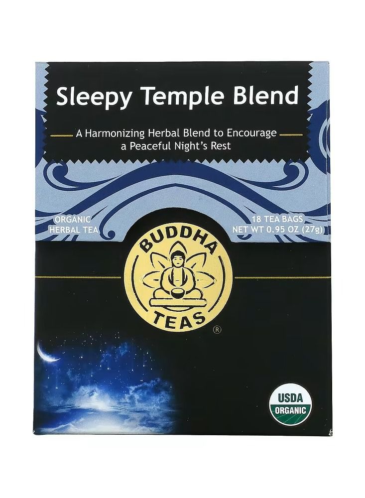 Buddha Teas, Organic Herbal Tea, Sleepy Temple Blend, 18 Tea Bags, 0.95 oz (27 g)