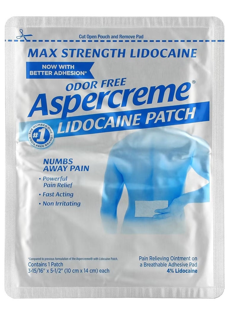 Aspercreme Odor Free Max Strength Pain Relief Patch for Back Pain 5 count