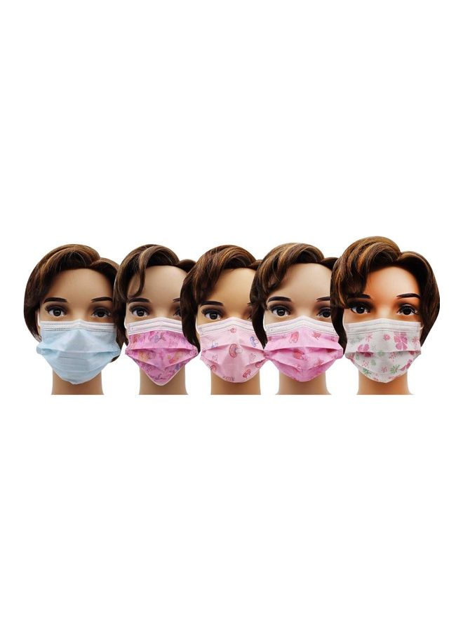 40-Pieces 3 Ply Face Mask For Kids Medical Blue & Mix Print School Mask For Kids