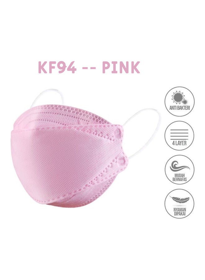 50-Piece KF94 Face Mask For Adults Pink