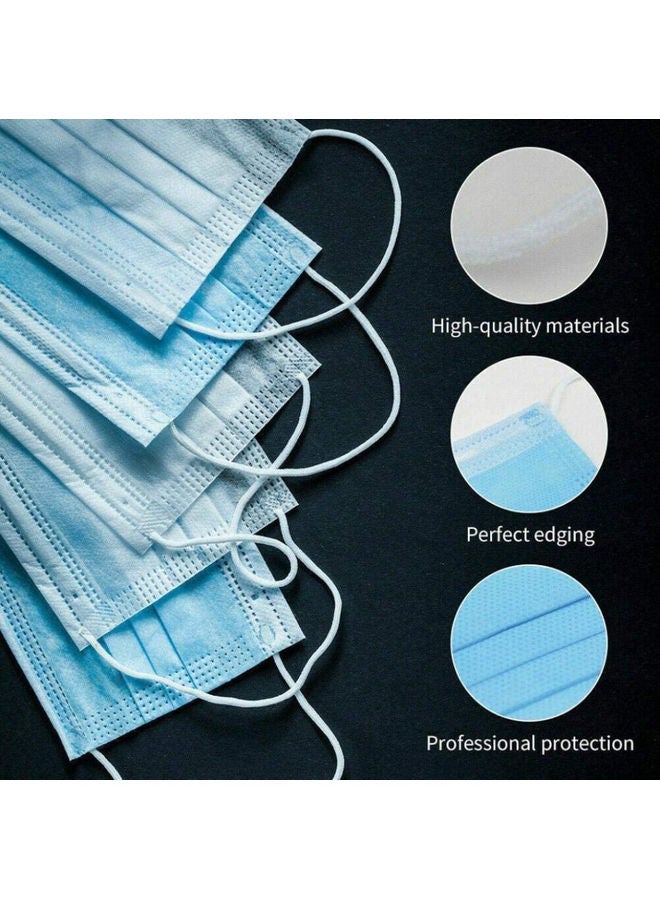 30-Piece 3 Ply Face Mask For Adults Individually Packed Blue