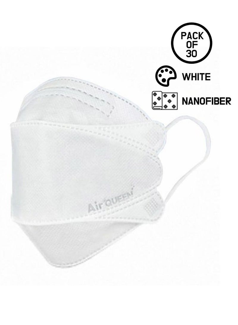 Pack Of 30 Pieces Nanofiber Filter Face Mask For Adults Face Mask White