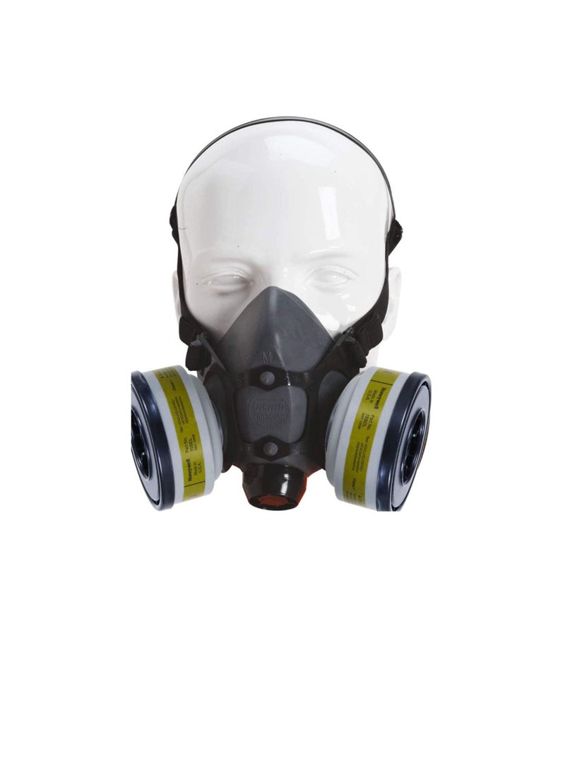 Honeywell North Half Mask Respirator Niosh Approved with Dual Filter Cartridges for Gases Vapors Dust