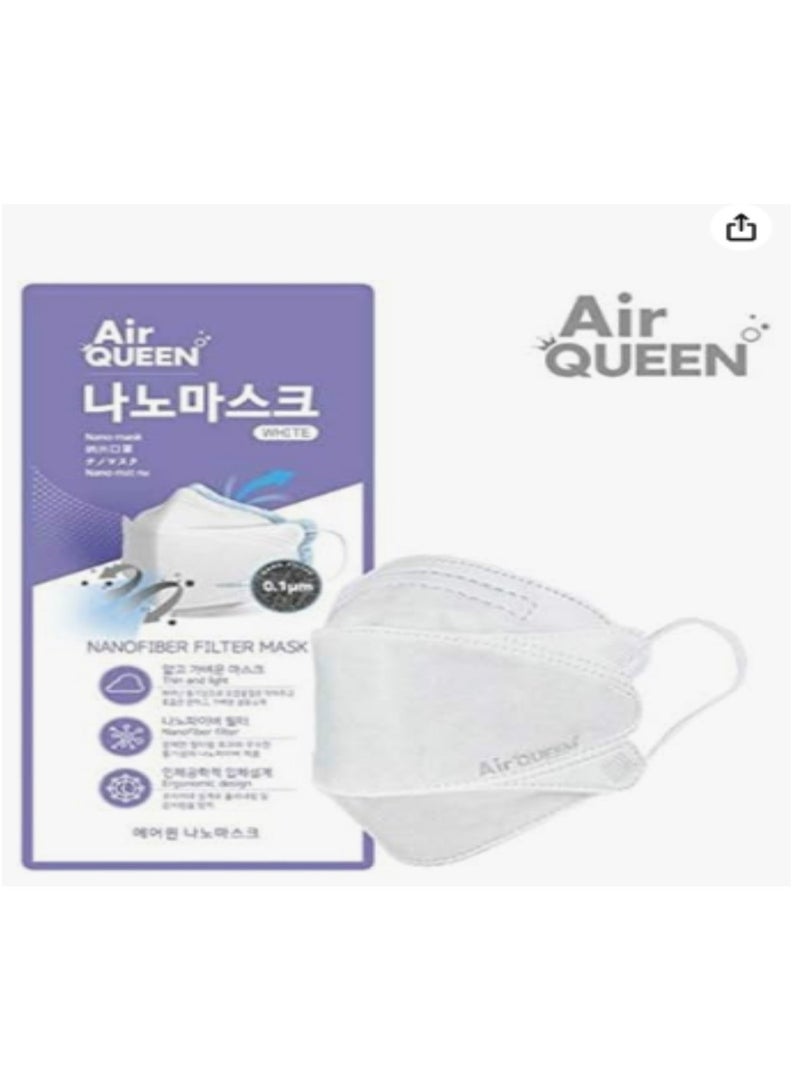 Air Queen Nano Mask 5 Packs, White Large Size and One Time Usage Hand Sanitizer, 2ml 1 Pack, Inex Mask Made in Korea