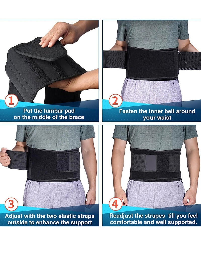 COOLBABY Waist Support Belt Suitable For Men And Women Back Support Belt Breathable Lumbar Support Belt Lumbar Cushion Relieve Low Back Pain Relieve Herniated Disc Sciatica Scoliosis XL Size