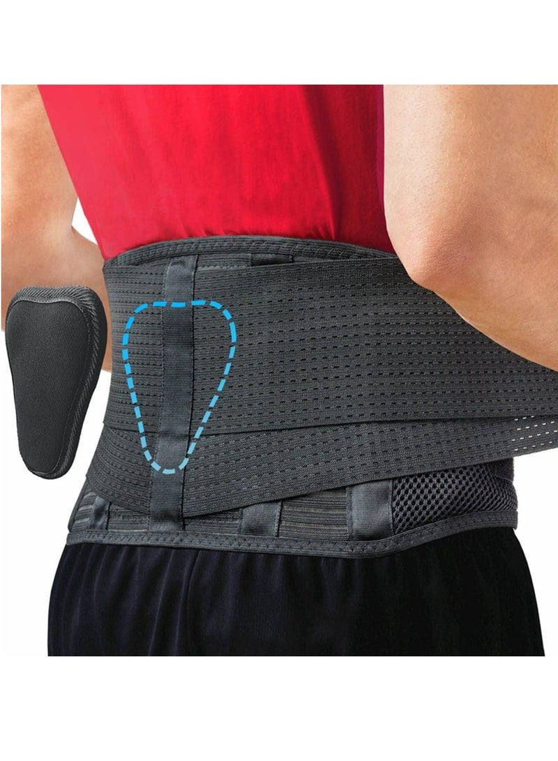 Waist Support Belt High Elastic Breathable Double Compression Support Belt For Weightlifting Work Adjustable And Removable Lumbar Cushion To Relieve Disc Herniation Sciatica Scoliosis (L/XL size)