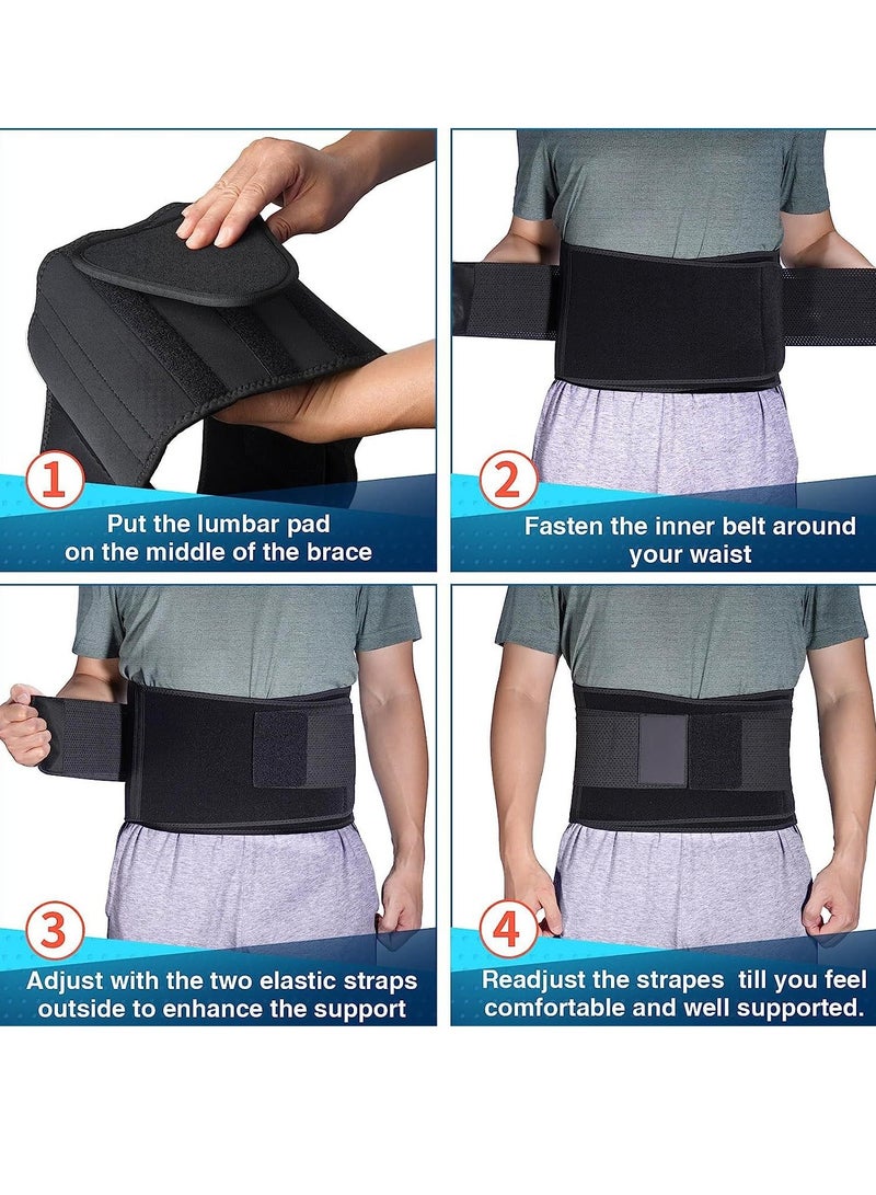 COOLBABY Waist Support Belt Suitable For Men And Women Back Support Belt Breathable Lumbar Support Belt Lumbar Cushion Relieve Low Back Pain Relieve Herniated Disc Sciatica Scoliosis XL Size