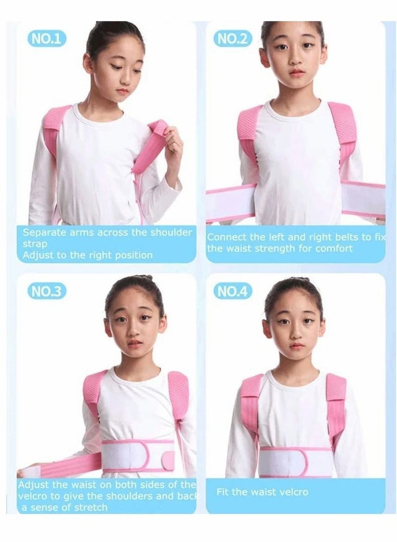 Back Brace, Posture Corrector for Kids Teens, Relieve Pain Adjustable Upper race Spinal Support with Soft Shoulder Pads to Prevent Humpback, Recommended by Doctor