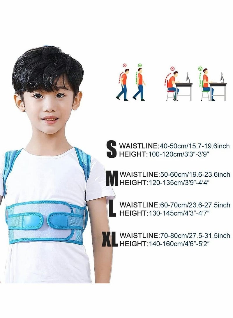 Back Brace, Posture Corrector for Kids Teens, Relieve Pain Adjustable Upper race Spinal Support with Soft Shoulder Pads to Prevent Humpback, Recommended by Doctor