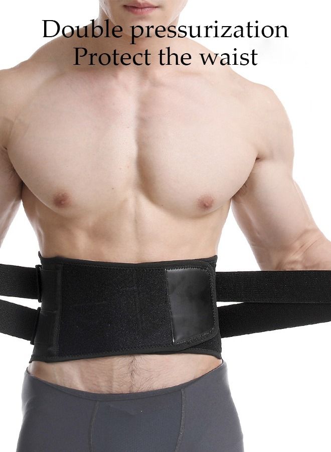 Sports Back Brace for Men and Women - Breathable Waist Lumbar Lower Back Support Belt for Sciatica, Herniated Disc, Scoliosis Back Pain Relief, Heavy lifting, with Dual Adjustable Straps