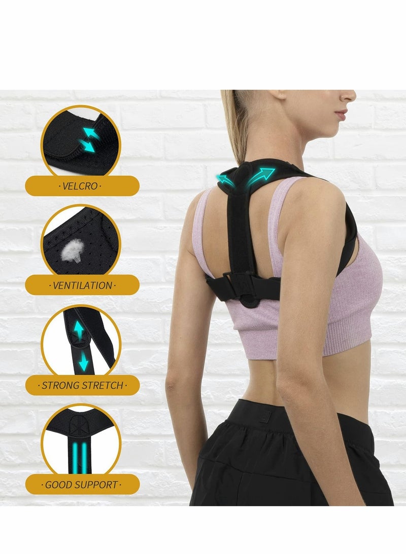 Posture Corrector for Women and Men, Adjustable Upper Back Brace, Breathable Support Straightener, Providing Pain Relief from Lumbar, Neck, Shoulder, Clavicle, Back(universal Size)