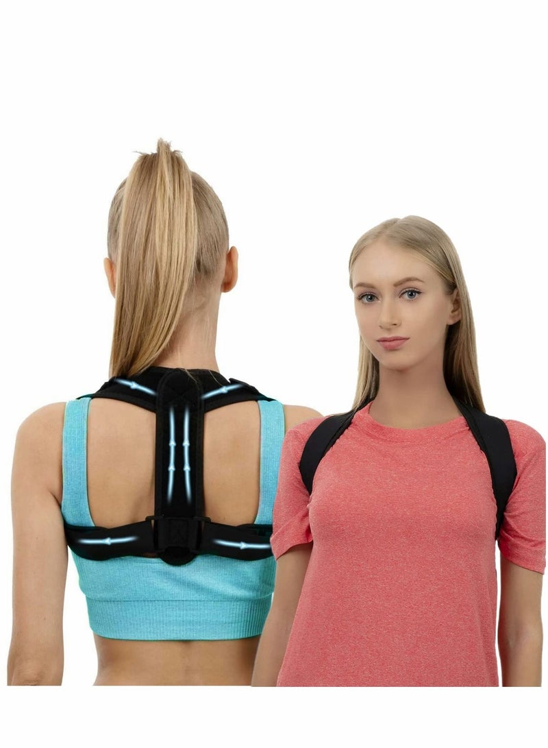 Posture Corrector for Women and Men, Adjustable Upper Back Brace, Breathable Support Straightener, Providing Pain Relief from Lumbar, Neck, Shoulder, Clavicle, Back(universal Size)