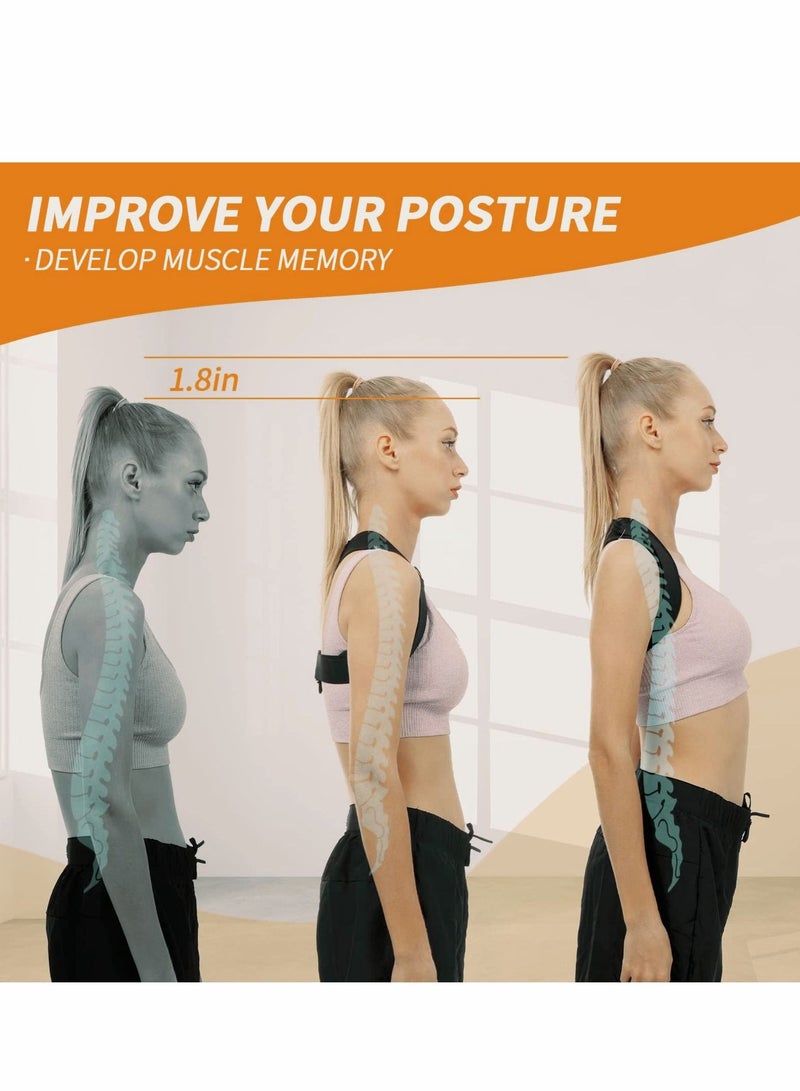 Posture Corrector for Women and Men, Adjustable Upper Back Brace, Breathable Support Straightener, Providing Pain Relief from Lumbar, Neck, Shoulder, Clavicle, Back(universal Size)