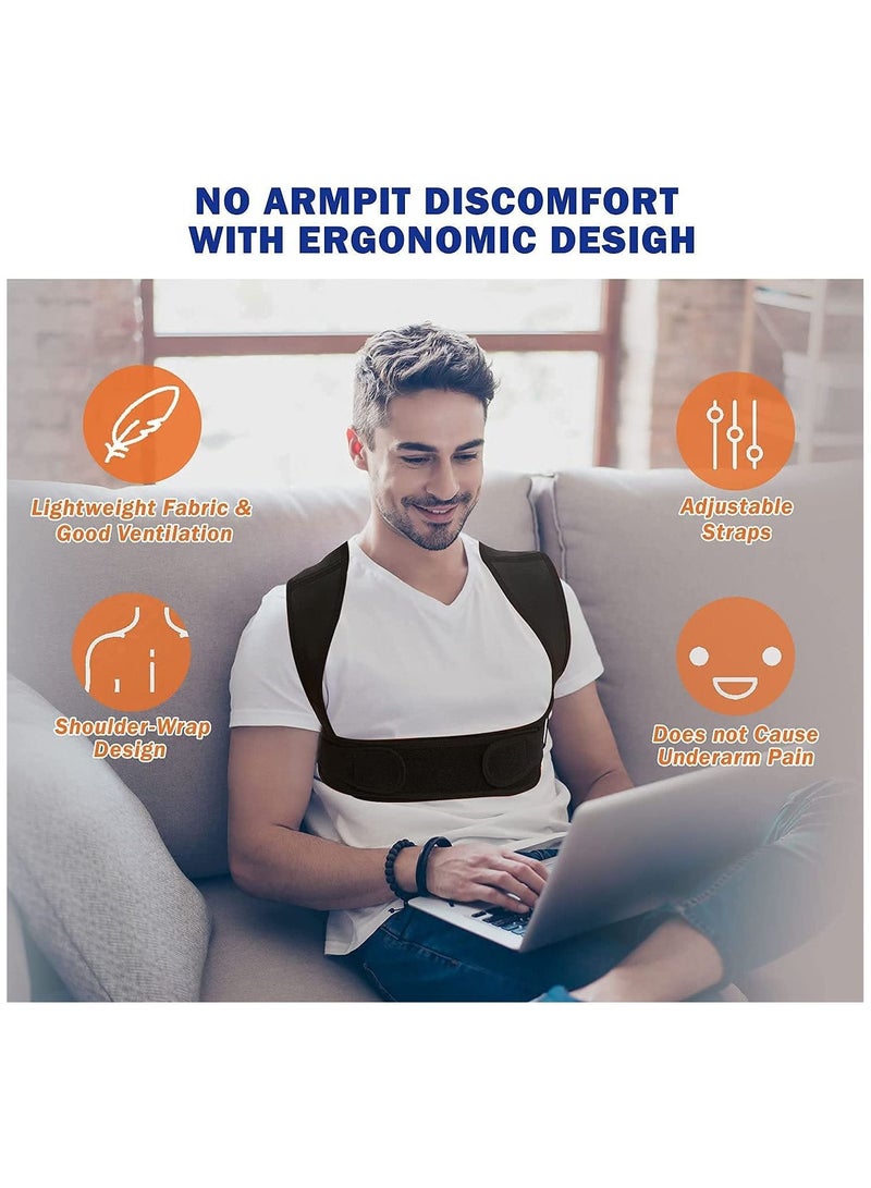 Posture Corrector for Women and Men, Adjustable Upper Back Brace, Breathable Support straightener, Providing Pain Relief from Lumbar, Neck, Shoulder, Clavicle, (L/XL（38