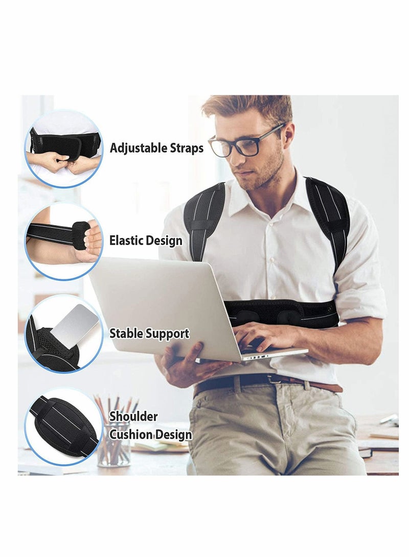Posture Corrector for Men Women, Back Brace with Replaceable Support Plate, Breathable and Adjustable Providing Pain Relief from Back, Neck & Shoulder