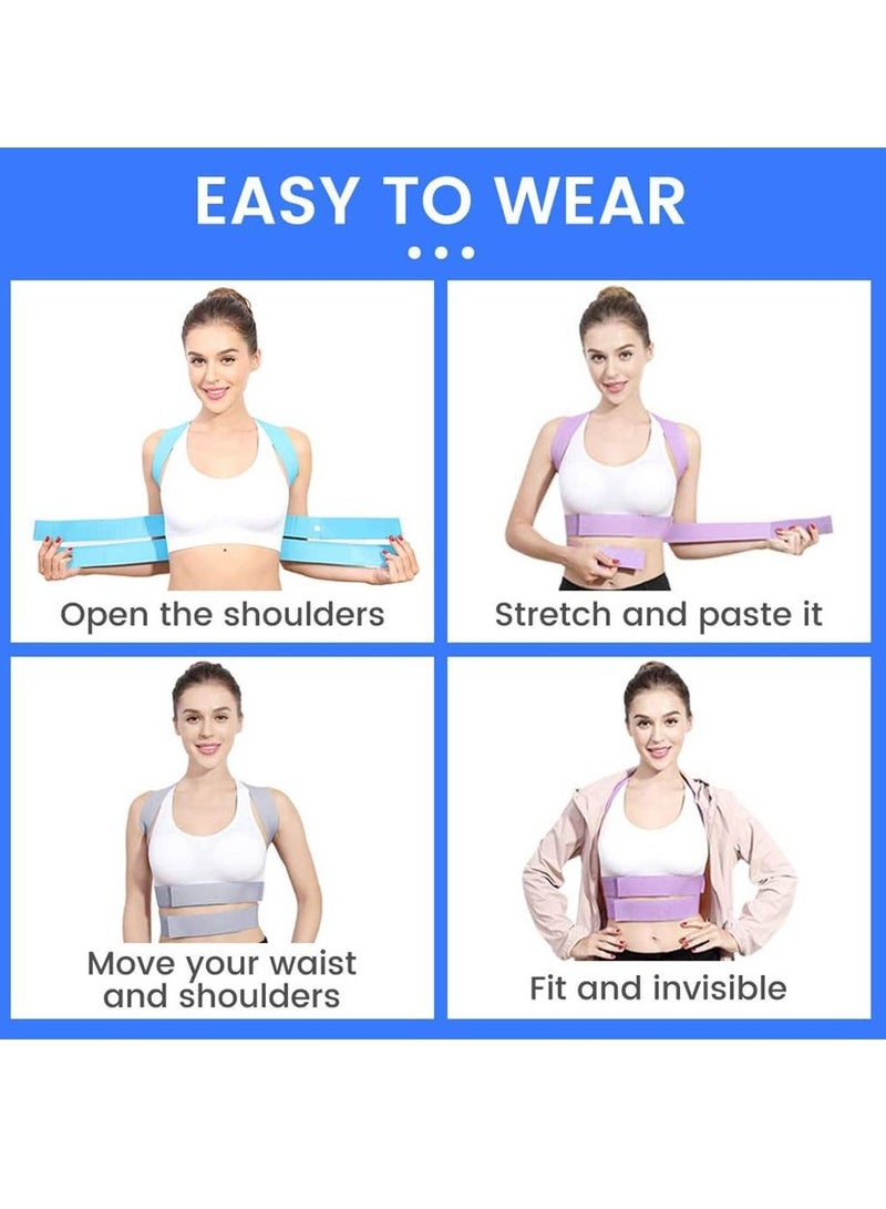 Posture Corrector for Women, Extended Backplate Back Straightener, Adjustable Upper brace Neck Shoulder Pain Relief and Clavicle Support, Pink