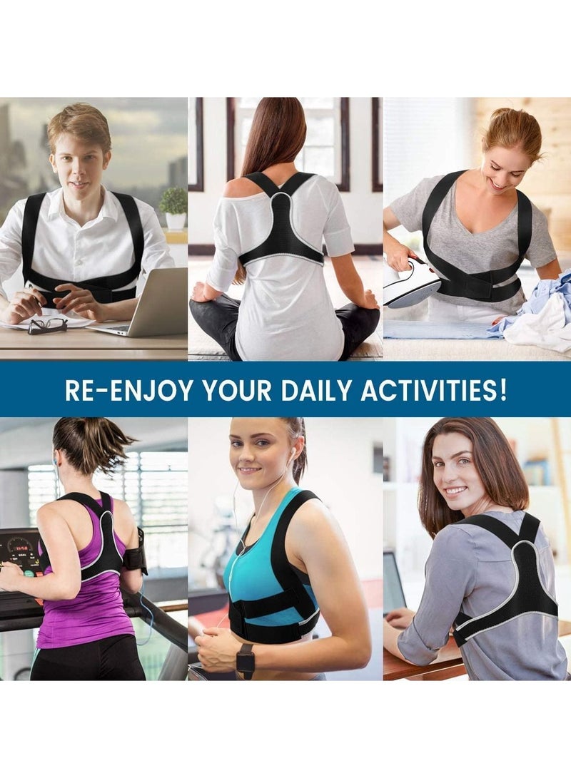 Posture Corrector for Women Men, Ultra Thin Light Upper Back Support Brace Clavicle, Neck, Shoulder Pain Relief, New Invisible Correction Hunchback Adjustable Sitting Corrector(L)