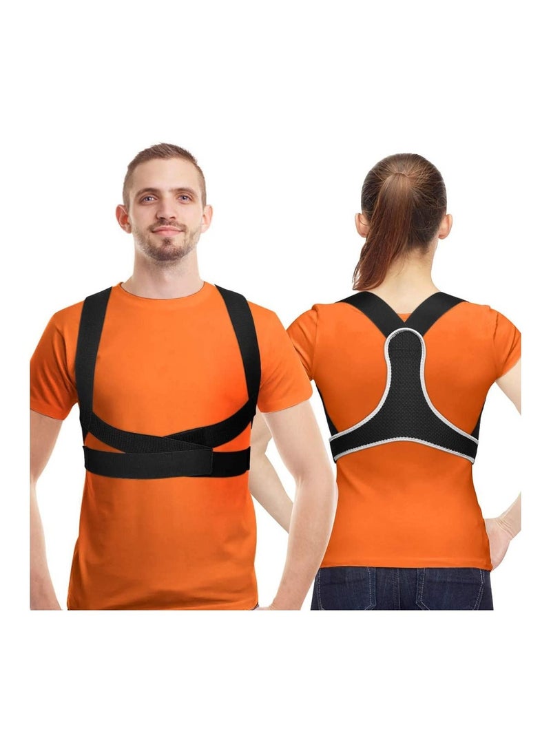 Posture Corrector for Women Men, Ultra Thin Light Upper Back Support Brace Clavicle, Neck, Shoulder Pain Relief, New Invisible Correction Hunchback Adjustable Sitting Corrector(L)