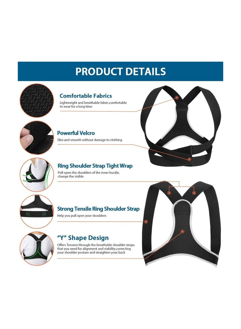 Posture Corrector for Women Men, Ultra Thin Light Upper Back Support Brace Clavicle, Neck, Shoulder Pain Relief, New Invisible Correction Hunchback Adjustable Sitting Corrector(L)