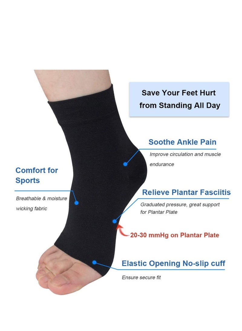 Ankle Compression Sleeve for Sprained Ankles Open Toe Сompression Socks Breathable Elastic Thin Brace Swelling Plantar Fasciitis Sprain