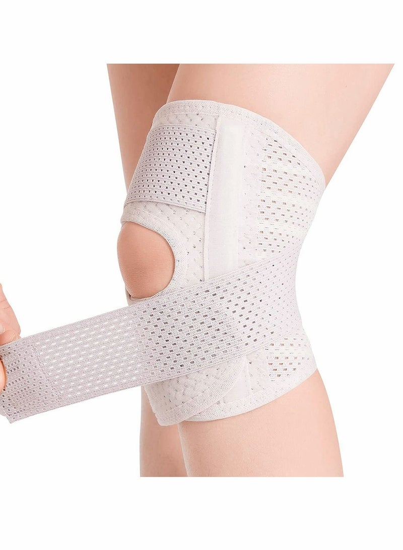 Knee Brace with Side Stabilizers Relieve Meniscal Tear Pain ACL MCL Arthritis,Joint Relief, Breathable Adjustable Support Suitable for Men and Women Sports Injuries (Right - L)