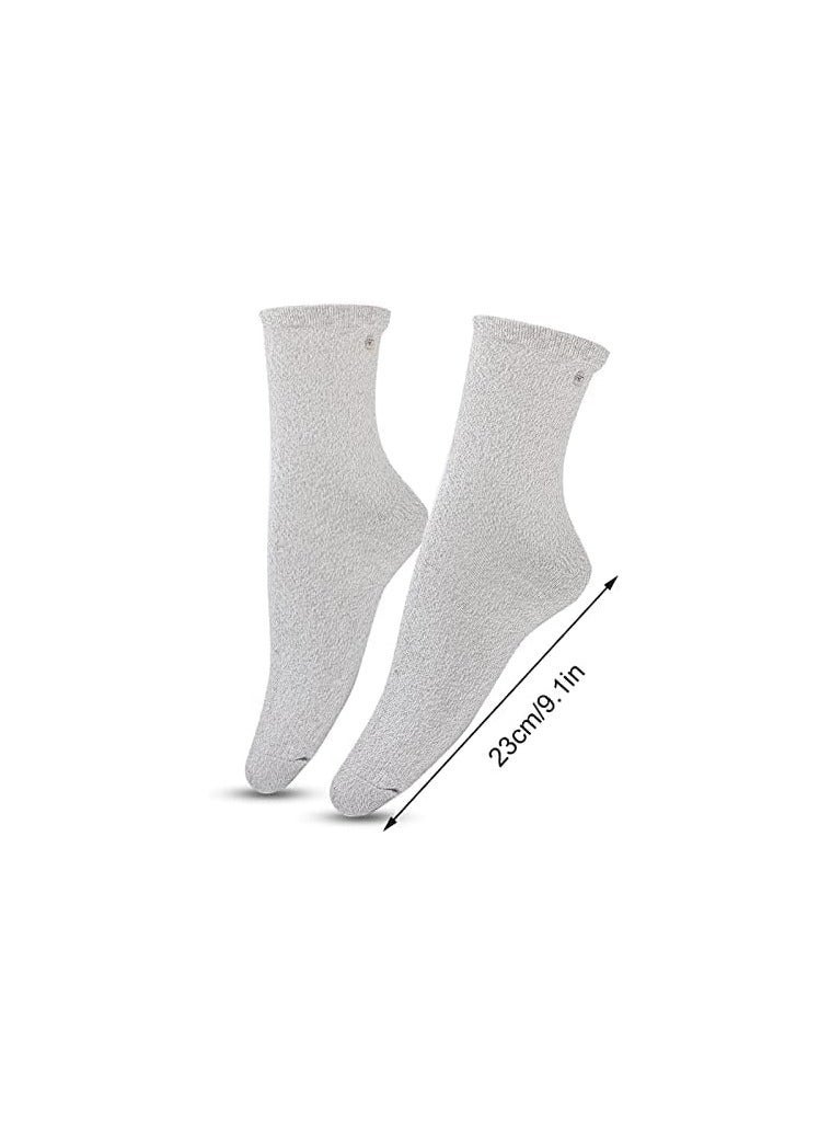 Silver Conductive Massage Socks, Electrode for TENS/EMS Machine to Stimulate Blood Circulation Sports Injuries Pain Relief Household Use, Treatment of Foot Nerve and Joint Pain(A Pair)