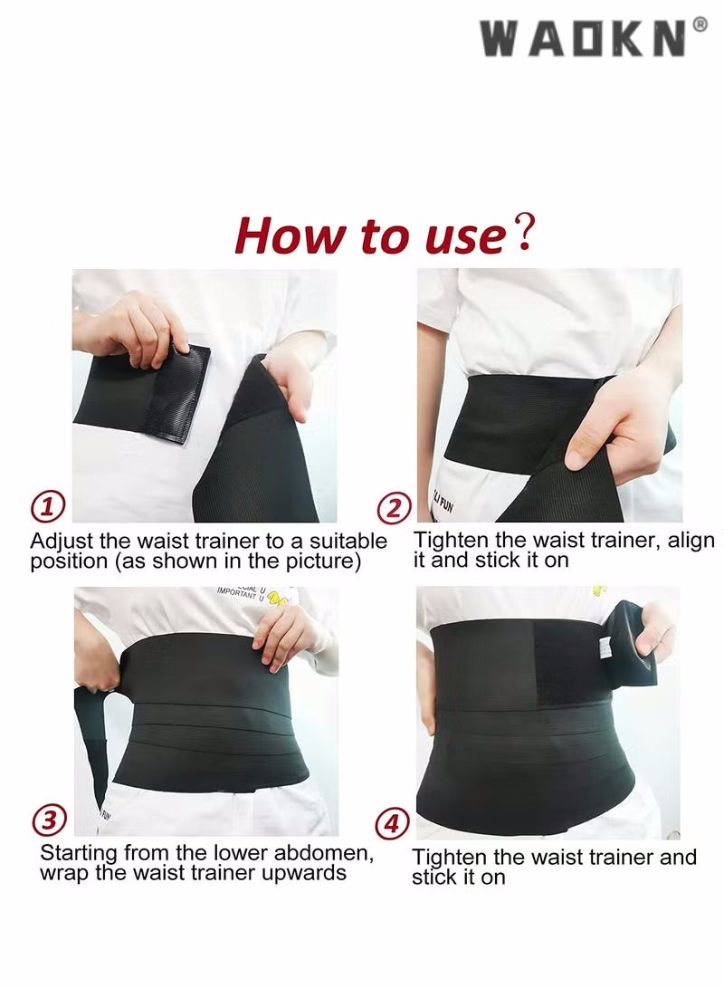 Waist Belt, Wrap Waist Trainer for Women, Tummy Wrap Waist Trimmer Belt Slimming Body Shaper Women Waist Bandage Wrap Trimmer Belt Waist Trainer Shaper wear Tummy Control Slimming Fat Burning
