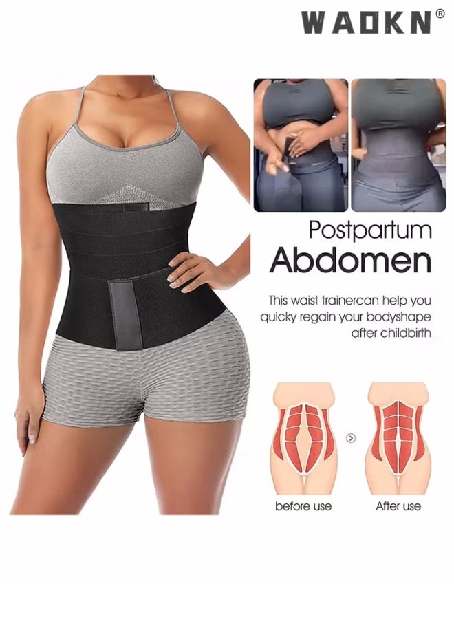 Waist Belt, Wrap Waist Trainer for Women, Tummy Wrap Waist Trimmer Belt Slimming Body Shaper Women Waist Bandage Wrap Trimmer Belt Waist Trainer Shaper wear Tummy Control Slimming Fat Burning