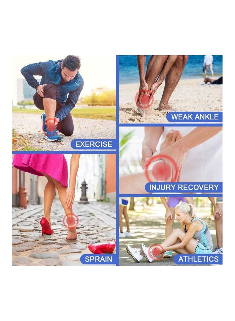 Adjustable Ankle Brace, Breathable Bandages Protectors Guards, Sleeve for Plantar Fasciitis, Tendinitis, Sprain, Swelling, Sports (Gray, S)