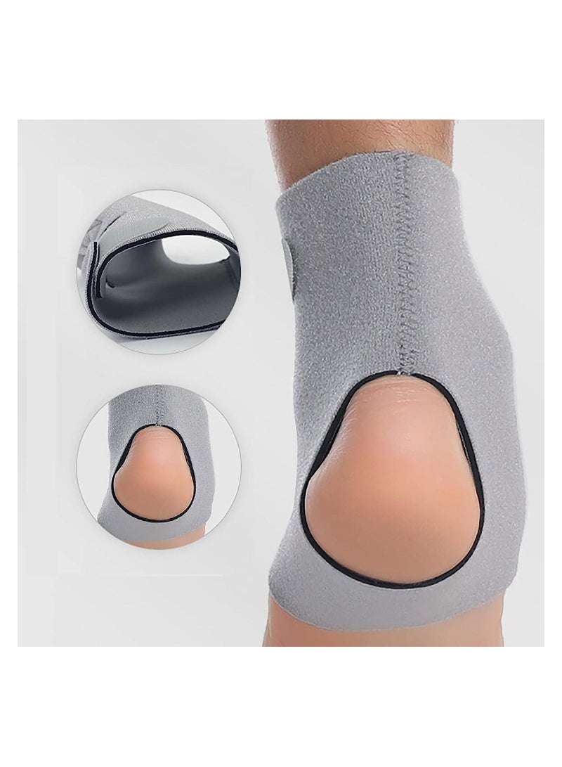 Adjustable Ankle Brace, Breathable Bandages Protectors Guards, Sleeve for Plantar Fasciitis, Tendinitis, Sprain, Swelling, Sports (Gray, S)