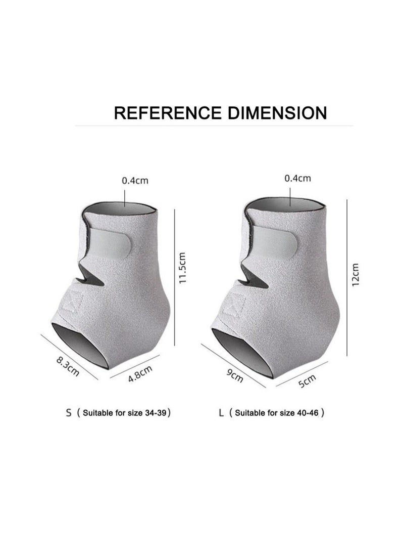 Adjustable Ankle Brace, Breathable Bandages Protectors Guards, Sleeve for Plantar Fasciitis, Tendinitis, Sprain, Swelling, Sports (Gray, S)