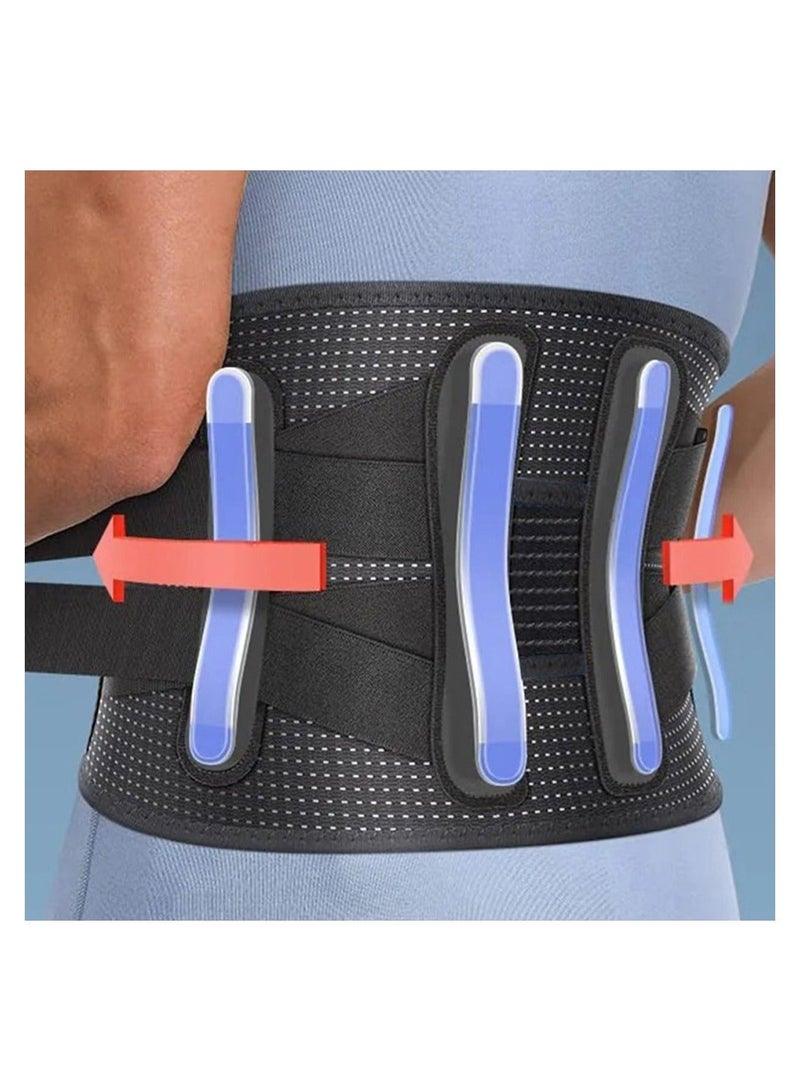 Back Brace for Men and Women Lower Instant Pain Relief from Injury Herniated Disc Sciatica Scoliosis Breathable Adjustable Lumbar Support Belt Large Waist 37.50 to 53 Inch