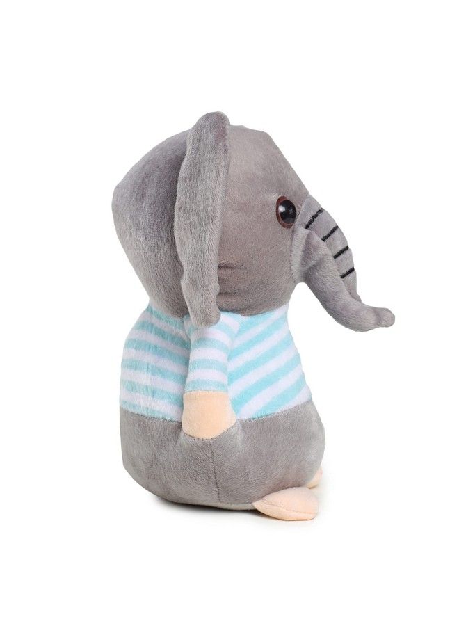 Soft Animal Plush Elephant Toy 20Cm Blue & Grey