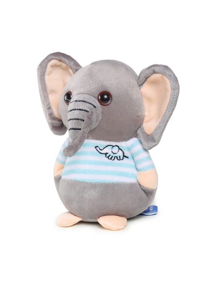 Soft Animal Plush Elephant Toy 20Cm Blue & Grey