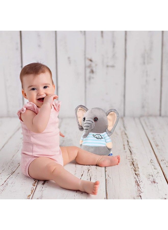 Soft Animal Plush Elephant Toy 20Cm Blue & Grey