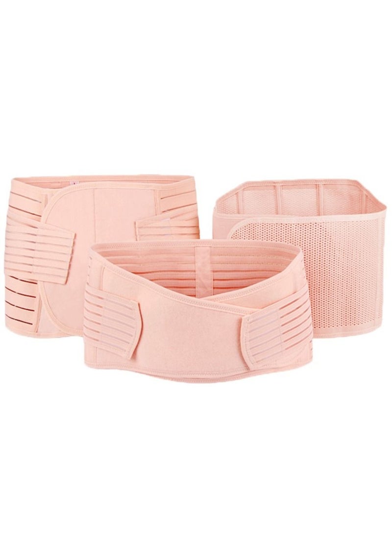 3 in 1 After Pregnancy Belly Wrap Pelvis Recovery Skin Shapewear Postpartum Belt for Women Beige