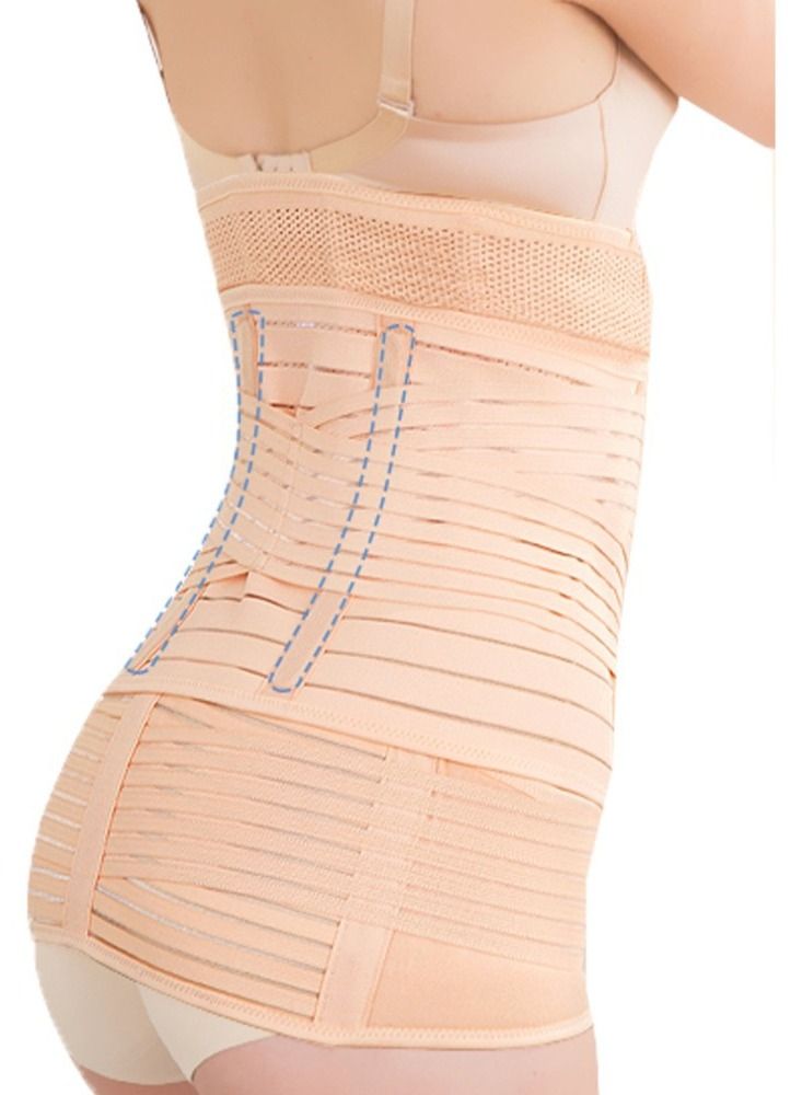 3 in 1 After Pregnancy Belly Wrap Pelvis Recovery Skin Shapewear Postpartum Belt for Women Beige