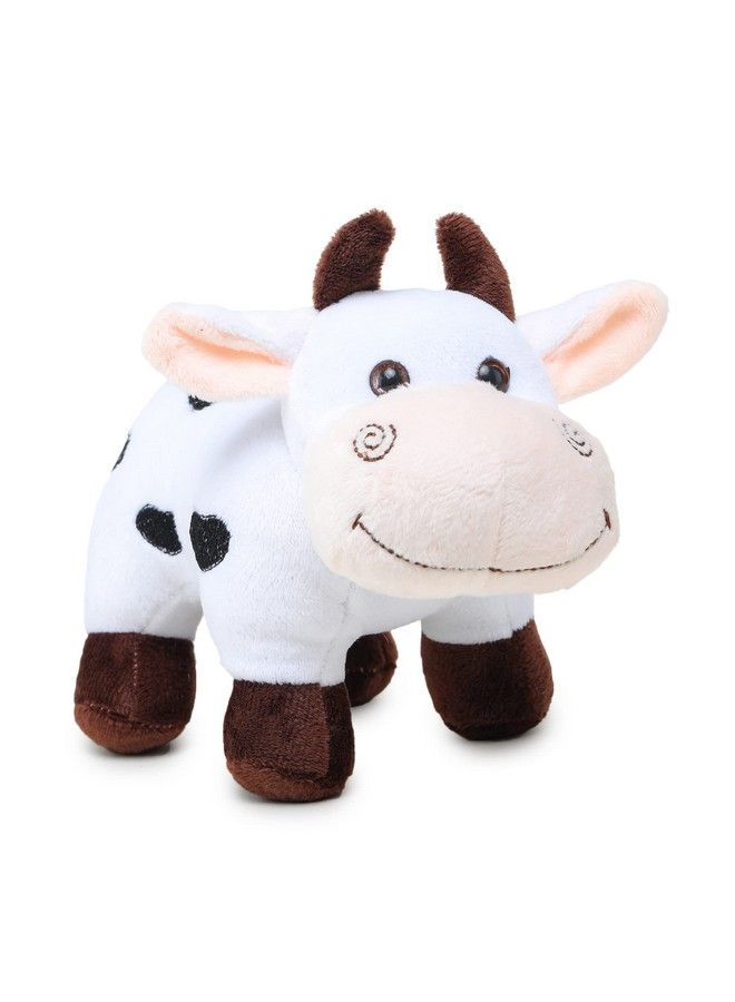 Plush Adorable Standing Cow With Smiling Face Stuffed Soft Doll Toy For Kids